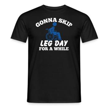 Leg Day Funny Handicap Workout Gym Amputé - T-shirt homme - noir - Devant - AI Model Male 178 light (178cm)