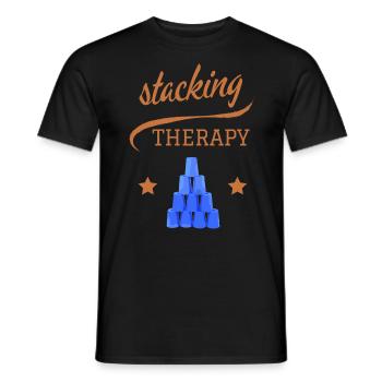 CUP STACKING SPORT STACKING THERAPY - Men's T-Shirt - black - Front - AI Model Male 178 light (178cm)