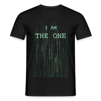 Matrix letter I am the one - Men's T-Shirt - black - Front - AI Model Male 178 light (178cm)