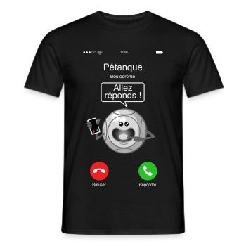 Petanque Anruf - Männer T-Shirt - Schwarz - Vorne - AI Model Male 178 light (178cm)