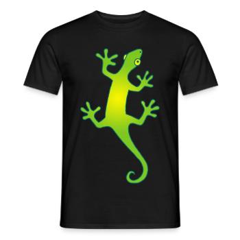 green and yellow manga lizard - Men's T-Shirt - black - Front - AI Model Male 178 light (178cm)
