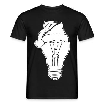 Lampe mit Weihnachtshut - Männer T-Shirt - Schwarz - Vorne - AI Model Male 178 light (178cm)