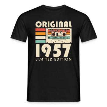 Original 1957 Vintage Vintage Rétro Anniversaire - T-shirt homme - noir - Devant - AI Model Male 178 light (178cm)