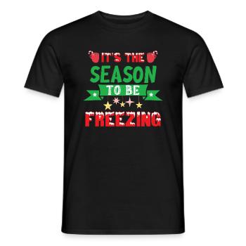 Noël Il est temps de geler - T-shirt homme - noir - Devant - AI Model Male 178 light (178cm)