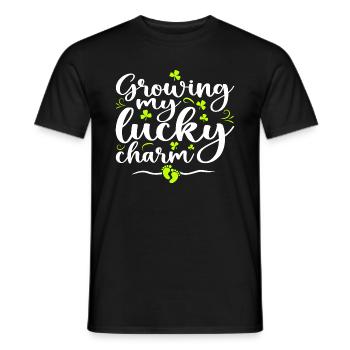 Growing My Lucky Charm St. Patrick's Day - Men's T-Shirt - black - Front - AI Model Male 178 light (178cm)