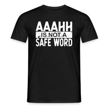 BDSM Aaahh Is Not A Safe Word Fetish - Men's T-Shirt - black - Front - AI Model Male 178 light (178cm)