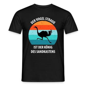 Strauß Ostrich Vogel Strauß Ornithologie - Männer T-Shirt - Schwarz - Vorne - AI Model Male 178 light (178cm)