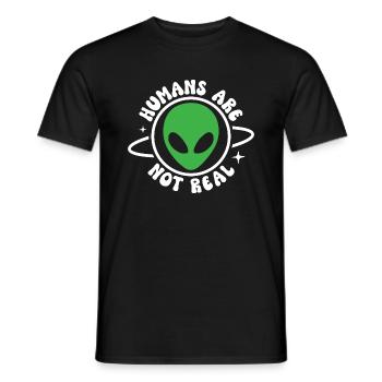 Menschen sind nicht real - Männer T-Shirt - Schwarz - Vorne - AI Model Male 178 light (178cm)