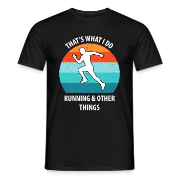 Joggen - Männer T-Shirt - Schwarz - Vorne - AI Model Male 178 light (178cm)