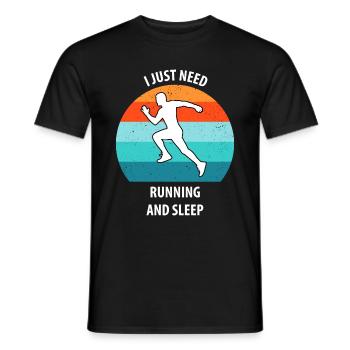 Joggen - Männer T-Shirt - Schwarz - Vorne - AI Model Male 178 light (178cm)