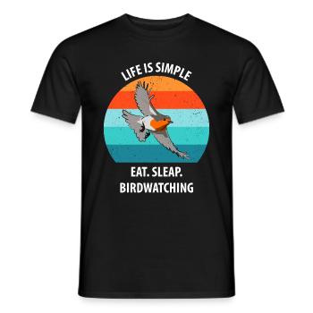 Observation des oiseaux Observation des oiseaux Observation des oiseaux - T-shirt homme - noir - Devant - AI Model Male 178 light (178cm)