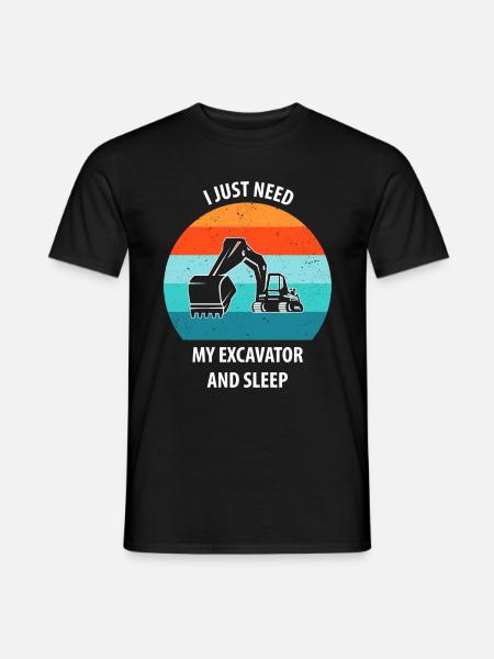 Bagger Baggerfahrer Baggerwagen - Männer T-Shirt - Schwarz