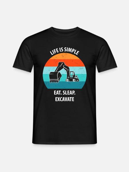 Bagger Baggerfahrer Baggerwagen - Männer T-Shirt - Schwarz