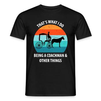 Coachman Carriage Horse-drawn carriage Carriage - Men's T-Shirt - black - Front - AI Model Male 178 light (178cm)
