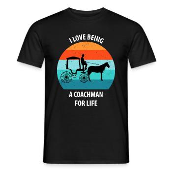 Coachman Carriage Horse-drawn carriage Carriage - Men's T-Shirt - black - Front - AI Model Male 178 light (178cm)