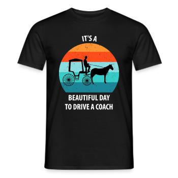 Coachman Carriage Horse-drawn carriage Carriage - Men's T-Shirt - black - Front - AI Model Male 178 light (178cm)