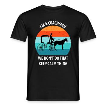 Coachman Carriage Horse-drawn carriage Carriage - Men's T-Shirt - black - Front - AI Model Male 178 light (178cm)