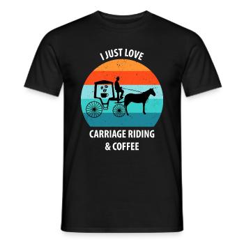 Coachman Carriage Horse-drawn carriage Coffee - Men's T-Shirt - black - Front - AI Model Male 178 light (178cm)