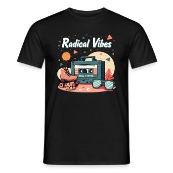 Retro 80s Hits - Stylish Nostalgia - Men's T-Shirt - black - Front - AI Model Male 178 light (178cm)
