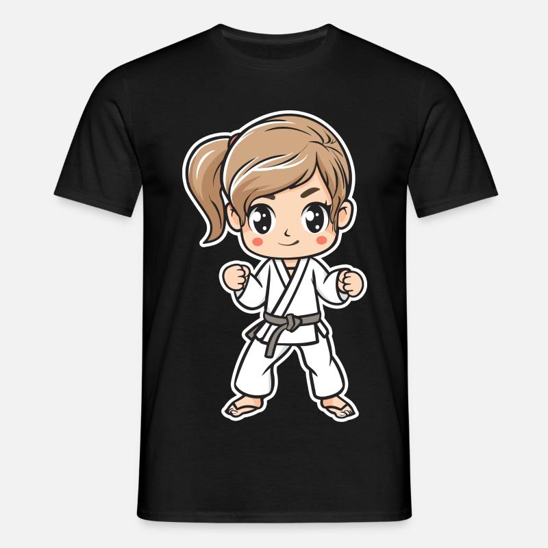 Karate Mädchen Comic - Männer T-Shirt - Schwarz