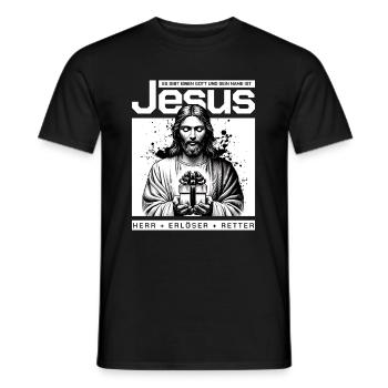 Jesus Lord & Savior - Men's T-Shirt - black - Front - AI Model Male 178 light (178cm)