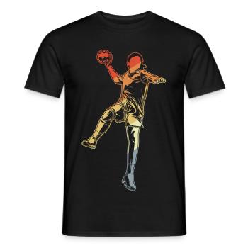 Handball fille look rétro - T-shirt homme - noir - Devant - AI Model Male 178 light (178cm)