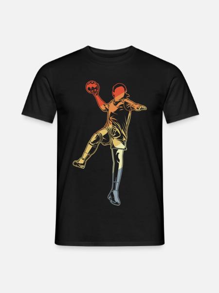 Handball fille look rétro - T-shirt homme - noir