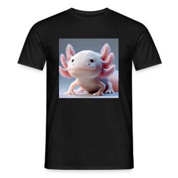 Cute Axolotl – Funny Water Creature - Men's T-Shirt - black - Front - AI Model Male 178 light (178cm)