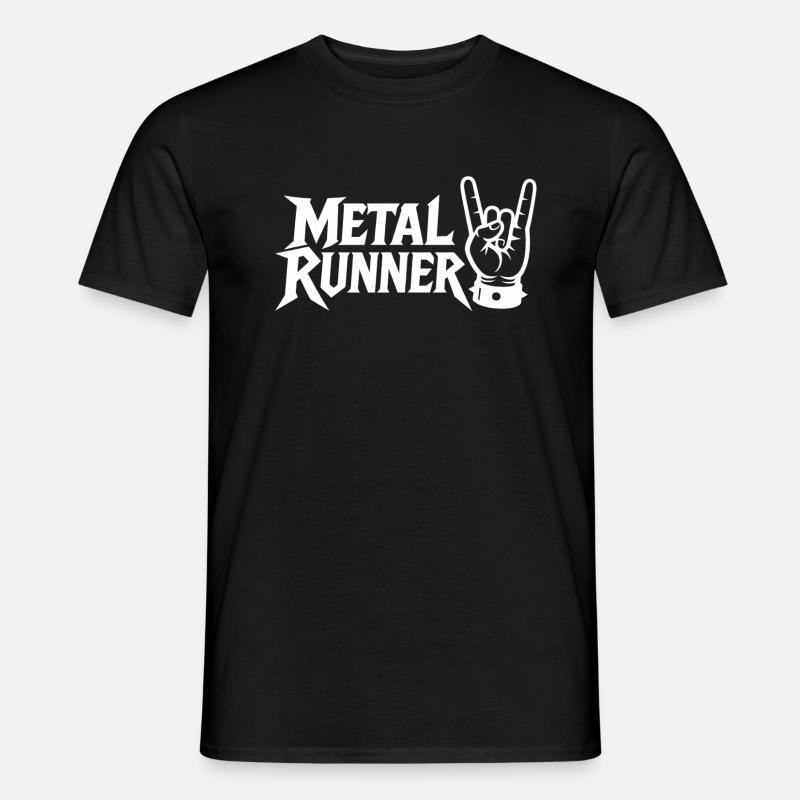 Metal Runner Handzeichen Design - Männer T-Shirt - Schwarz