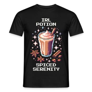 IRL-Trank – Gewürzte Gelassenheit | Chai Latte - Männer T-Shirt - Schwarz - Vorne - AI Model Male 178 light (178cm)