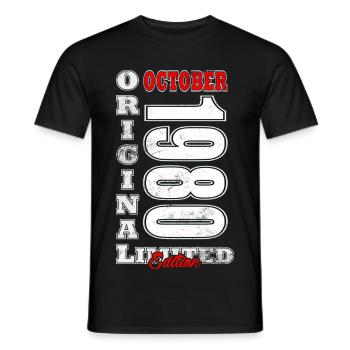 October 1968 Edition Retro Typo - Men's T-Shirt - black - Front - AI Model Male 178 light (178cm)
