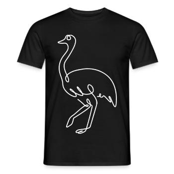 Croquis d’autruche – Dessin d’animal élégant - T-shirt homme - noir - Devant - AI Model Male 178 light (178cm)