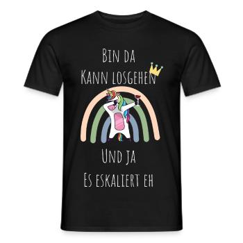 Unicorn Regenbogen Eskalation - Männer T-Shirt - Schwarz - Vorne - AI Model Male 178 light (178cm)