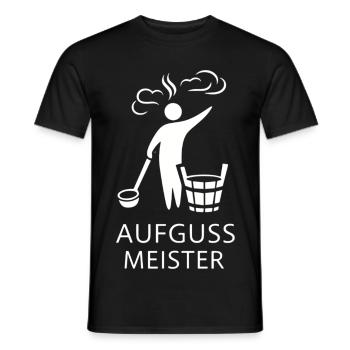 Sauna Aufguss Meister Fächer Piktogramm Minimalist - Männer T-Shirt - Schwarz - Vorne - AI Model Male 178 light (178cm)