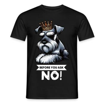 Avant que vous ne demandiez Schnauzer Riesenschnauzer - T-shirt homme - noir - Devant - AI Model Male 178 light (178cm)