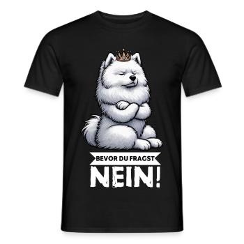 Bevor Du Fragst Nein Samojede Samojedenbesitzer - Männer T-Shirt - Schwarz - Vorne - AI Model Male 178 light (178cm)