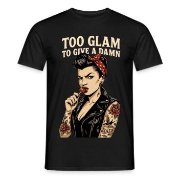 Rockabilly Pin-Up: 50s Outlaw Rebel – Too Glam - Männer T-Shirt - Schwarz - Vorne - AI Model Male 178 light (178cm)