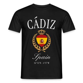 Cádiz Spanien Wappen Krone – Reise Souvenir - Männer T-Shirt - Schwarz - Vorne - AI Model Male 178 light (178cm)