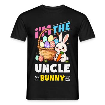 Joyeuse Pâques, douce chasse aux œufs du lapin, œufs de Pâques - T-shirt homme - noir - Devant - AI Model Male 178 light (178cm)