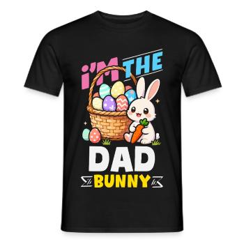 Joyeuse Pâques, douce chasse aux œufs du lapin, œufs de Pâques - T-shirt homme - noir - Devant - AI Model Male 178 light (178cm)