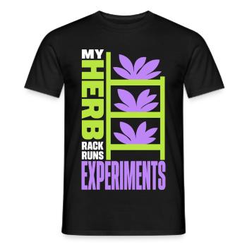 Kräuterregal – My Herb Rack Runs Experiments - Männer T-Shirt - Schwarz - Vorne - AI Model Male 178 light (178cm)