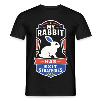 Kaninchen mit Exit-Strategie - Männer T-Shirt - Schwarz - Vorne - AI Model Male 178 light (178cm)