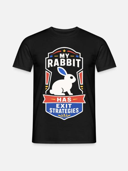 Kaninchen mit Exit-Strategie - Männer T-Shirt - Schwarz
