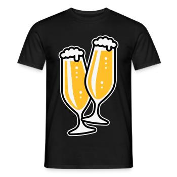 2 Pilsgläser Stoßen An (Bier Pils Schlank / 3C) - Männer T-Shirt - Schwarz - Vorne - AI Model Male 178 light (178cm)