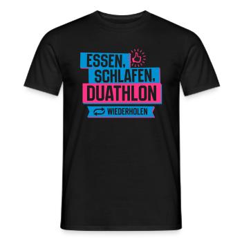 Hobby Duathlon - Männer T-Shirt - Schwarz - Vorne - AI Model Male 178 light (178cm)