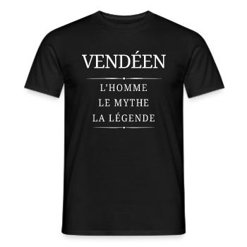 Vendéen Homme Mythe - T-shirt homme - noir - Devant - AI Model Male 178 light (178cm)