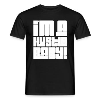 HUSTLA (2) - Männer T-Shirt - Schwarz - Vorne - AI Model Male 178 light (178cm)