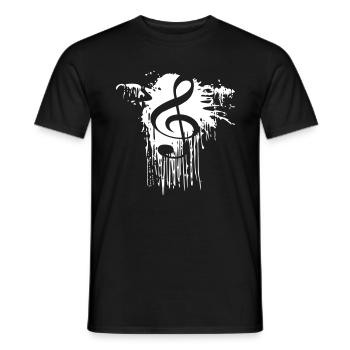 Notenschluessel Farbfleck - Männer T-Shirt - Schwarz - Vorne - AI Model Male 178 light (178cm)