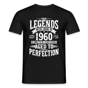 Année de naissance 1960 naissance Cadeau d’anniversaire - T-shirt homme - noir - Devant - AI Model Male 178 light (178cm)