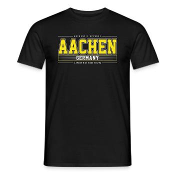 Aix-la-Chapelle - T-shirt homme - noir - Devant - AI Model Male 178 light (178cm)